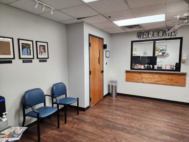 Patient check-in and provider area at Whole Health Primary Care